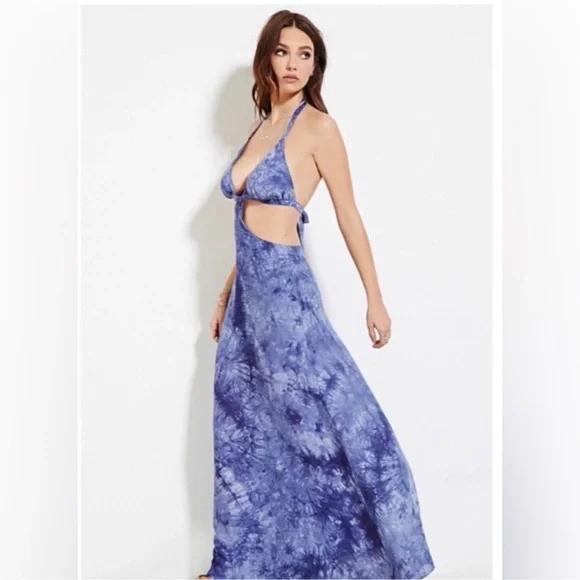 NWT Raga Tie Die Cutout Maxi Dress - Picture 4 of 12